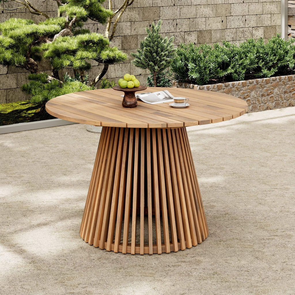 5-Piece Acacia Wooden Outdoor Furniture Patio Set With Dining Chairs And Table (SAK70445) - Saksby Wholesale - Table Lifestyle