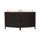 5-Piece All-Weather Half-Moon Outdoor Rattan Wicker Patio Sectional Sofa Furniture Set With Tempered Glass Table (SAK32615) - Saksby Wholesale - Back Details
