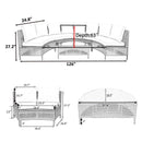 5-Piece All-Weather Half-Moon Outdoor Rattan Wicker Patio Sectional Sofa Furniture Set With Tempered Glass Table (SAK32615) - Saksby Wholesale - Dimensions