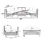 5-Piece All-Weather Half-Moon Outdoor Rattan Wicker Patio Sectional Sofa Furniture Set With Tempered Glass Table (SAK32615) - Saksby Wholesale - Dimensions