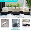 5-Piece All-Weather Half-Moon Outdoor Rattan Wicker Patio Sectional Sofa Furniture Set With Tempered Glass Table (SAK32615) - Saksby Wholesale - Maintenance Details