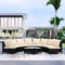 5-Piece All-Weather Half-Moon Outdoor Rattan Wicker Patio Sectional Sofa Furniture Set With Tempered Glass Table (SAK32615) - Saksby Wholesale - Outdoor Lifestyle