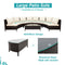 5-Piece All-Weather Half-Moon Outdoor Rattan Wicker Patio Sectional Sofa Furniture Set With Tempered Glass Table (SAK32615) - Saksby Wholesale - Product Details