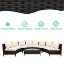 5-Piece All-Weather Half-Moon Outdoor Rattan Wicker Patio Sectional Sofa Furniture Set With Tempered Glass Table (SAK32615) - Saksby Wholesale - Product Features