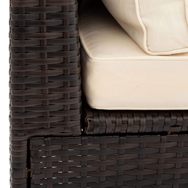 5-Piece All-Weather Half-Moon Outdoor Rattan Wicker Patio Sectional Sofa Furniture Set With Tempered Glass Table (SAK32615) - Saksby Wholesale - Rattan Material Details