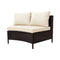 5-Piece All-Weather Half-Moon Outdoor Rattan Wicker Patio Sectional Sofa Furniture Set With Tempered Glass Table (SAK32615) - Saksby Wholesale - Side View 2-Seater Sofa Only