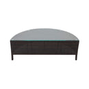 5-Piece All-Weather Half-Moon Outdoor Rattan Wicker Patio Sectional Sofa Furniture Set With Tempered Glass Table (SAK32615) - Saksby Wholesale - Table Design Details