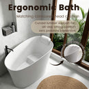 51-Inch Solid Surface Oval Freestanding Bathtub With Seat And Headrest (SAK61983) - Saksby Wholesale - Design Details In Lifestyle Image