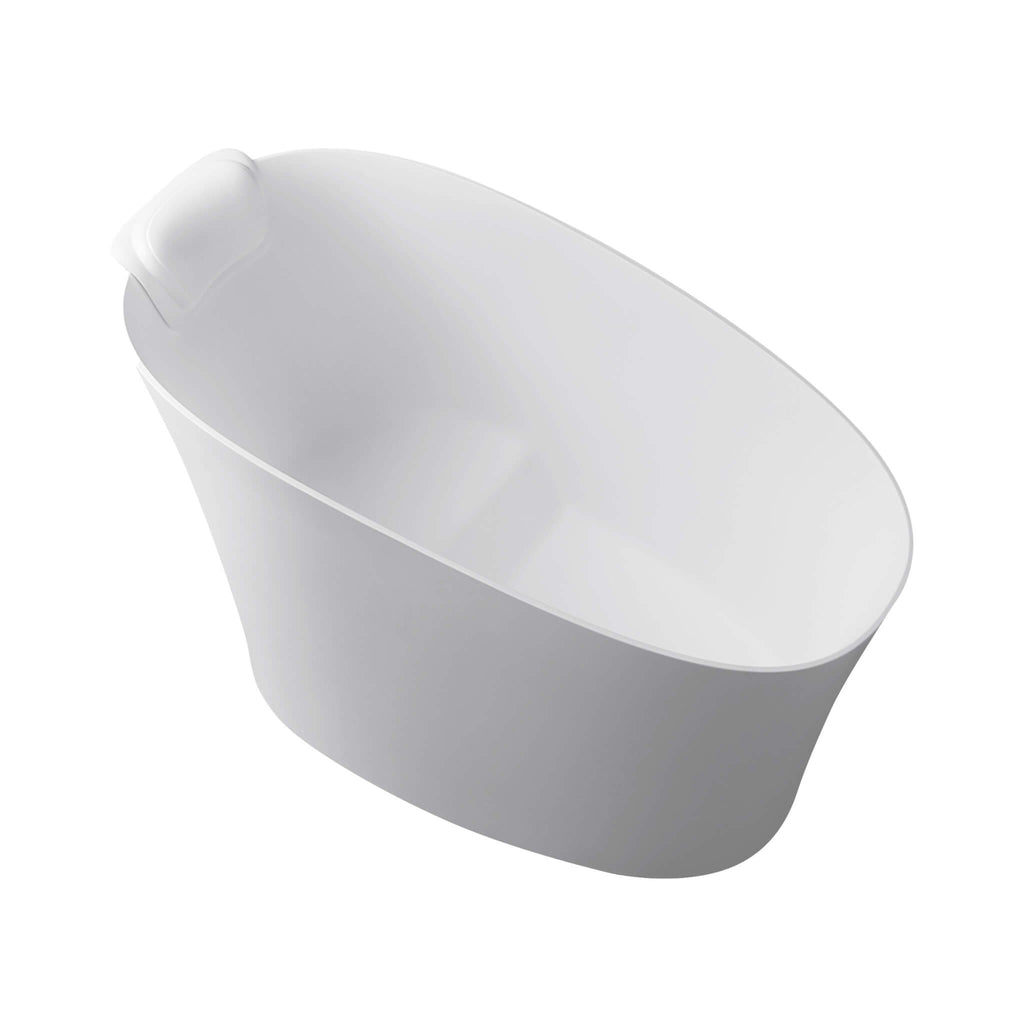 51-Inch Solid Surface Oval Freestanding Bathtub With Seat And Headrest (SAK61983) - Saksby Wholesale - Top Side View