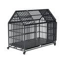 52-Inch Heavy-Duty Dog Crate With Roof Top Escape Proof Design (SAK90267) - Saksby Wholesale - Open Door View