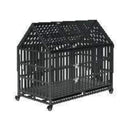 52-Inch Heavy-Duty Dog Crate With Roof Top Escape Proof Design (SAK90267) - Saksby Wholesale - Side Front VIew