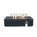 52 Inch Portable Concrete Rectangular Propane Fire Pit Table With Repair Kit (SAK52304) - Saksby Wholesale - Front View