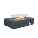 52 Inch Portable Concrete Rectangular Propane Fire Pit Table With Repair Kit (SAK52304) - Saksby Wholesale - Side View