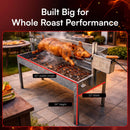 52-Inch Stainless Steel Charcoal Rotisserie Spit Roaster With Wind Shield (SAK37482)  - Saksby Wholesale -  Dimensions View