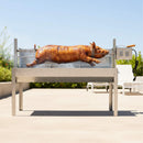 52-Inch Stainless Steel Charcoal Rotisserie Spit Roaster With Wind Shield (SAK37482)  - Saksby Wholesale -  Lifestyle Front View