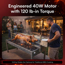 52-Inch Stainless Steel Charcoal Rotisserie Spit Roaster With Wind Shield (SAK37482)  - Saksby Wholesale -  Features  View
