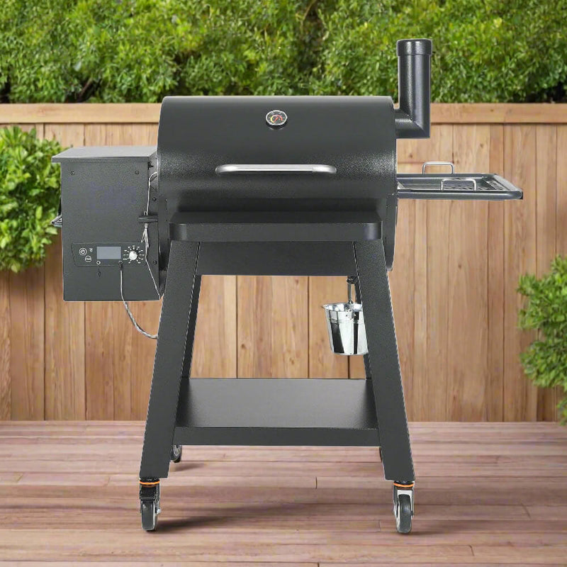 53" Heavy Duty Portable Wood Pellet BBQ Grill With Cart (93641572)