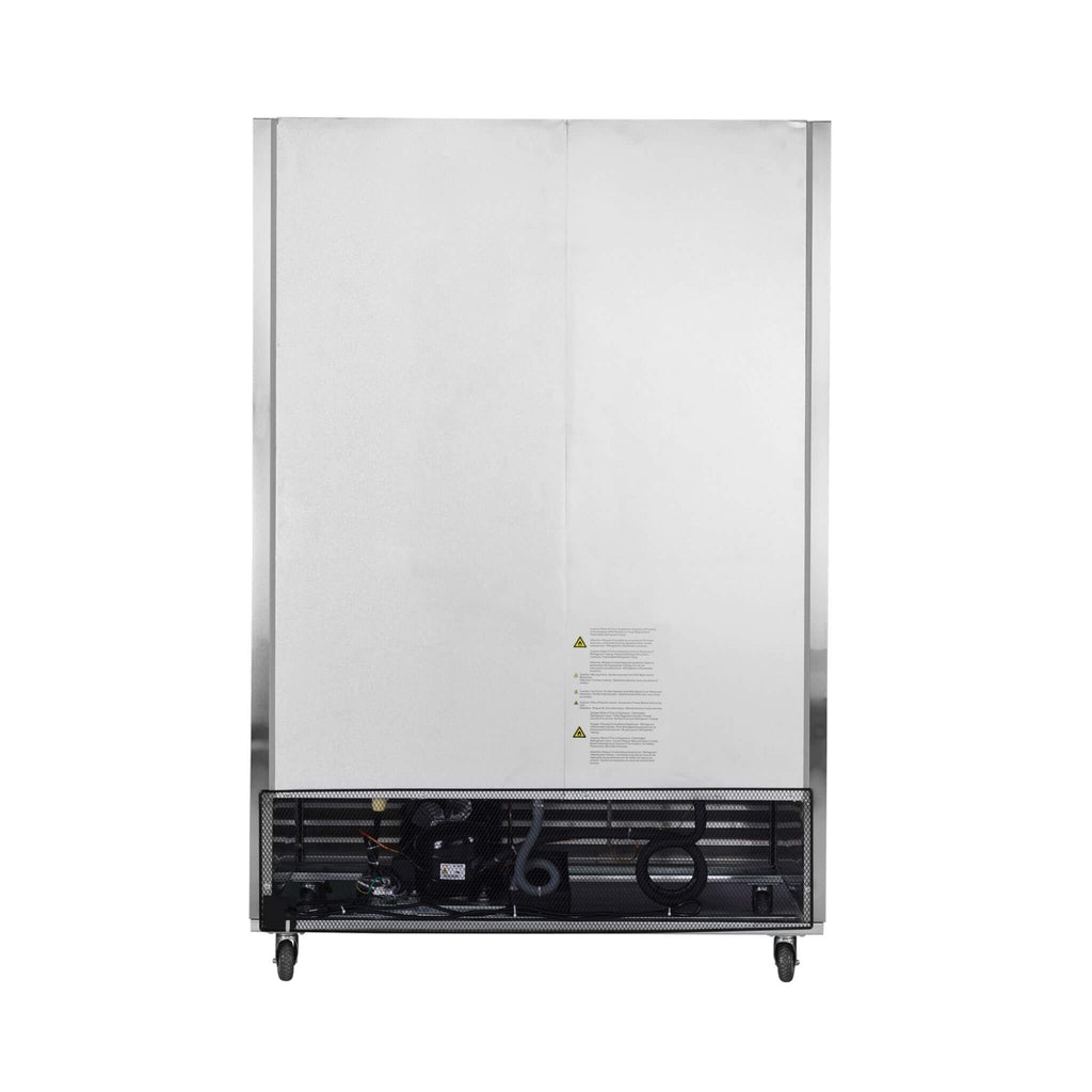 54-Inch 42.2 Cu.Ft Commercial Stainless Steel 2-Section Upright Reach-In Freezer (SAK35148) - Saksby Wholesale - Back View