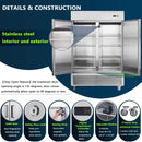 54-Inch 42.2 Cu.Ft Commercial Stainless Steel 2-Section Upright Reach-In Freezer (SAK35148) - Saksby Wholesale - Details and Construction