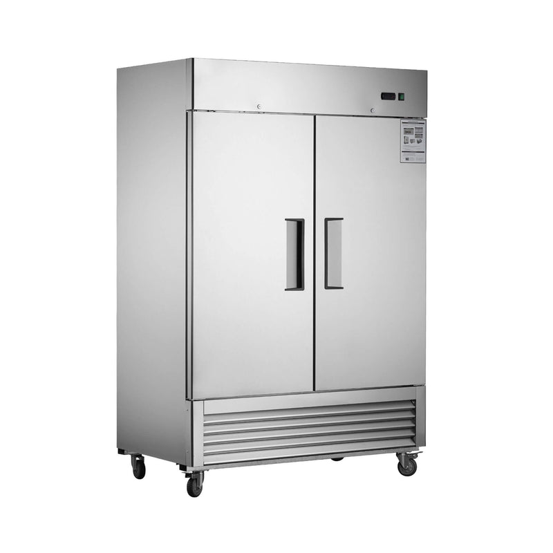 54-Inch 42.2 Cu.Ft Commercial Stainless Steel 2-Section Upright Reach-In Freezer (SAK35148) - Saksby Wholesale - Side View