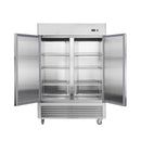 54-Inch 42.2 Cu.Ft Commercial Stainless Steel 2-Section Upright Reach-In Freezer (SAK35148) - Saksby Wholesale - Storage Display View