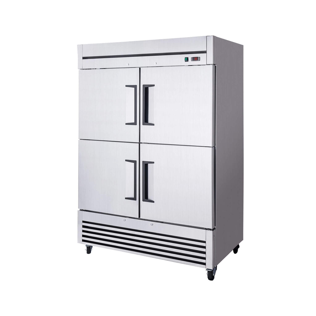 54-Inch 49 Cu.Ft Commercial 6-Shelves Stainless Steel Reach-In Freezer (SAK10247) - Saksby Wholesale - Front Side View