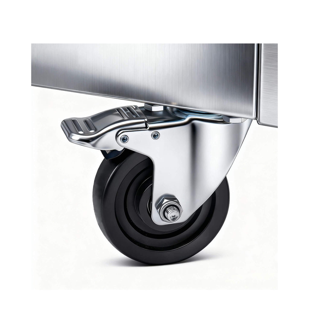 54-Inch 49 Cu.Ft Commercial 6-Shelves Stainless Steel Reach-In Freezer (SAK10247) - Saksby Wholesale - Wheel View