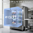 54-Inch Commercial 49 Cu.Ft 2-Door WiFi Refrigerator With Smart App Control (SAK10438) - Saksby Wholesale - Storage View