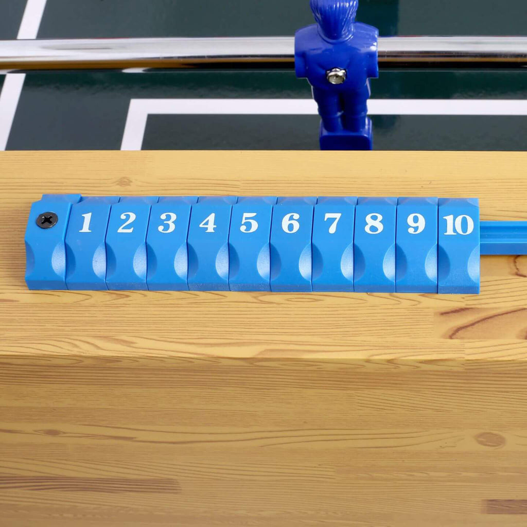 54-Inch Hurricane Light Cherry Foosball Table With Accessories (SAK38651) - Saksby Wholesale - Blue Numbering View