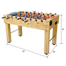54-Inch Hurricane Light Cherry Foosball Table With Accessories (SAK38651) - Saksby Wholesale - Dimensions