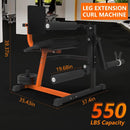 550LBS Adjustable Lower Body Leg Extension And Curl Machine (SAK16390) - Saksby Wholesale - Dimensions