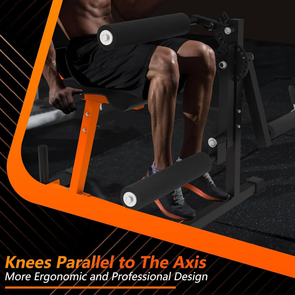 550LBS Adjustable Lower Body Leg Extension And Curl Machine (SAK16390) - Saksby Wholesale - Knees Parallel