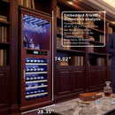 56-Bottle Single-Zone Multi-Tiered Wooden Wine Cooler Cabinet With Humidity And Temperature Controls (SAK73195) - Saksby Wholesale - Built-In Design
