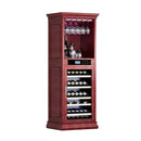 56-Bottle Single-Zone Multi-Tiered Wooden Wine Cooler Cabinet With Humidity And Temperature Controls (SAK73195) - Saksby Wholesale - Front Right View On White Background