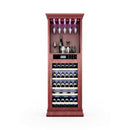 56-Bottle Single-Zone Multi-Tiered Wooden Wine Cooler Cabinet With Humidity And Temperature Controls (SAK73195) - Saksby Wholesale - Front View On White Background