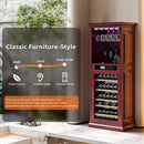 56-Bottle Single-Zone Multi-Tiered Wooden Wine Cooler Cabinet With Humidity And Temperature Controls (SAK73195) - Saksby Wholesale - Quiet Operation