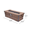 56 Inch Outdoor 50K BTU Wood Pattern Rectangle Gas Burning Fire Pit (SAK43681) - Saksby Wholesale - Dimensions