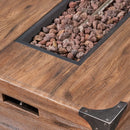 56 Inch Outdoor 50K BTU Wood Pattern Rectangle Gas Burning Fire Pit (SAK43681) - Saksby Wholesale - Wood Details