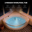 59-Inch 2-Person Acrylic Corner Whirlpool 16-Jet Hydromassage Bathtub With Heater Rainbow Light (SAK12058) - Saksby Wholesale -   Features