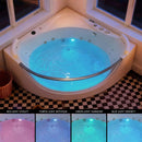 59-Inch 2-Person Acrylic Corner Whirlpool 16-Jet Hydromassage Bathtub With Heater Rainbow Light (SAK12058) - Saksby Wholesale -   LED Lighting