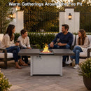 59-Inch 50K BTU Propane Fire Pit Table With Extendable Top (SAK71253) - Saksby Wholesale - Lifestyle Image For Gathering
