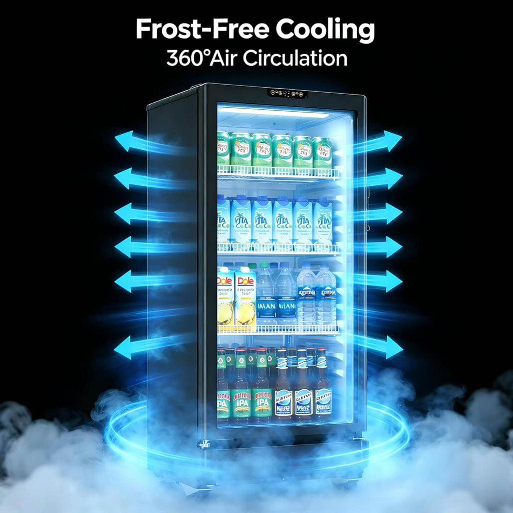 6.0 Cu.Ft Commercial Beverage Refrigerator With Glass Door And Adjustable Shelves (SAK28460) - Saksby Wholesale - Air Circulation View