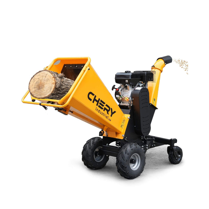 6-Inch 420CC 15HP Gas Wood Chipper Shredder Mulcher With Tow Bar And Safety Stop Bar (SAK42731) - Saksby Wholesale - Left Side View