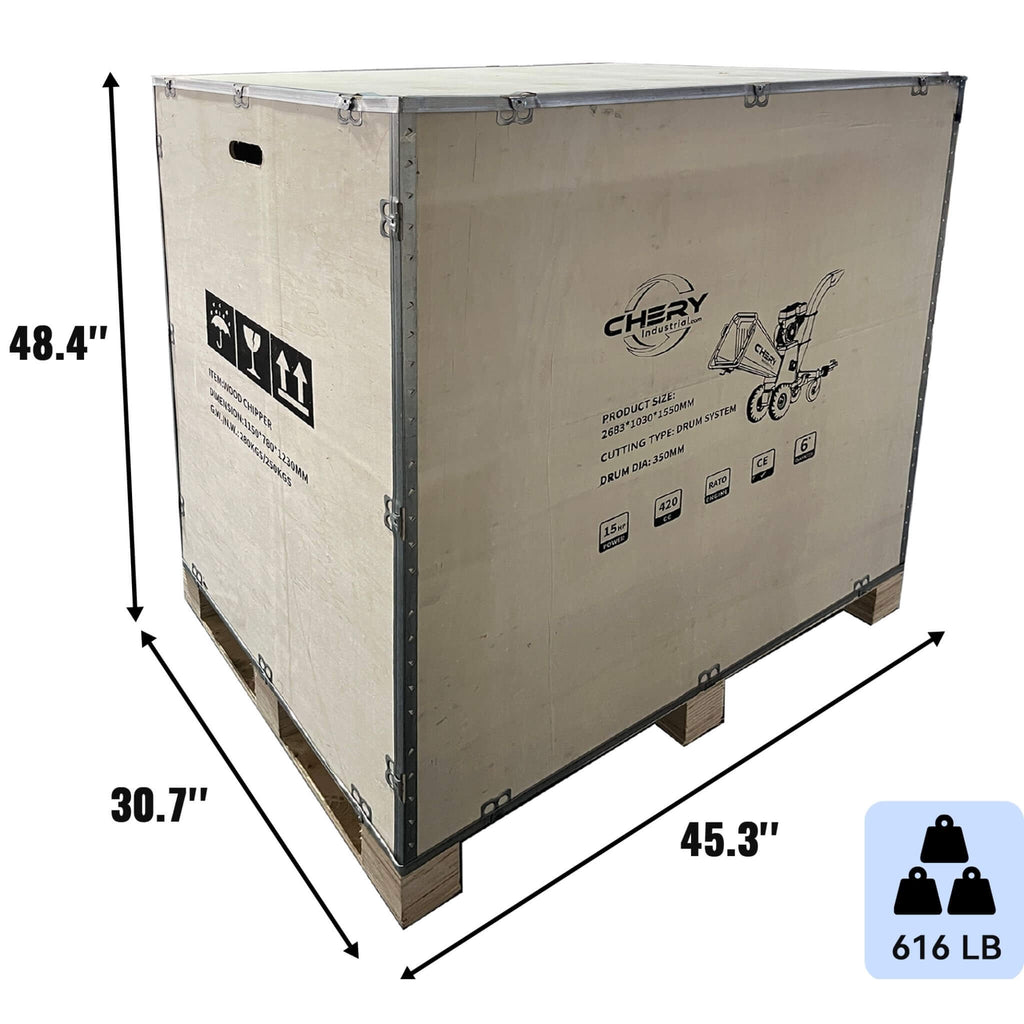 6-Inch 420CC 15HP Gas Wood Chipper Shredder Mulcher With Tow Bar And Safety Stop Bar (SAK42731) - Saksby Wholesale - Package View