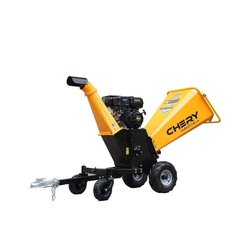 6-Inch 420CC 15HP Gas Wood Chipper Shredder Mulcher With Tow Bar And Safety Stop Bar (SAK42731) - Saksby Wholesale - Right Side View