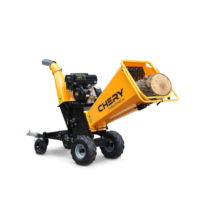 6-Inch 420CC 15HP Gas Wood Chipper Shredder Mulcher With Tow Bar And Safety Stop Bar (SAK42731) - Saksby Wholesale - Side View