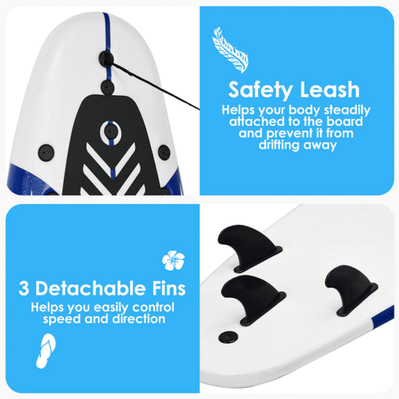 6' Inflatable Blow Up Stand Up Paddle SUP Surfboard (SAK94461)- Saksby Wholesale - Part Features View