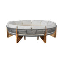 6-Person Half Moon Beige Patio Sectional Set With Cushions And Table (SAK61928) - Saksby Wholesale - Whole Set View