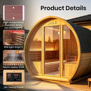6-Person Outdoor Traditional Carbonized Spruce Barrel Sauna (SAK14672) - Saksby Wholesale - Details
