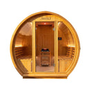 6-Person Outdoor Traditional Carbonized Spruce Barrel Sauna (SAK14672) - Saksby Wholesale - Front View